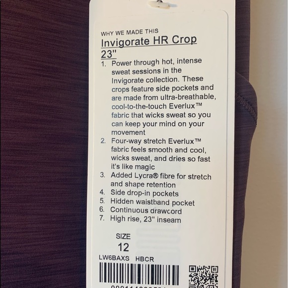 Lululemon Invigorate 23” High Rise Crop - Picture 7 of 8